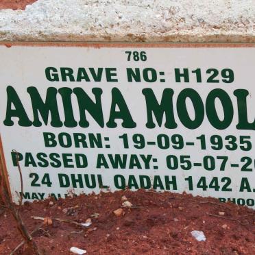 MOOLA Amina 1935-2021
