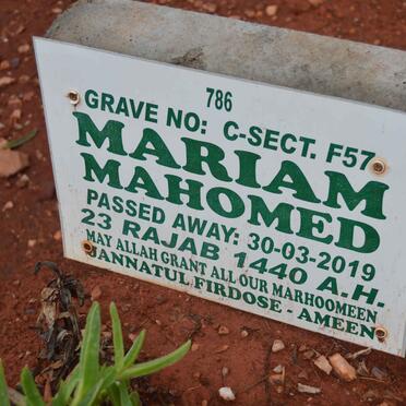 MAHOMED Mariam -2019