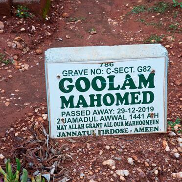 MAHOMED Goolam -2019