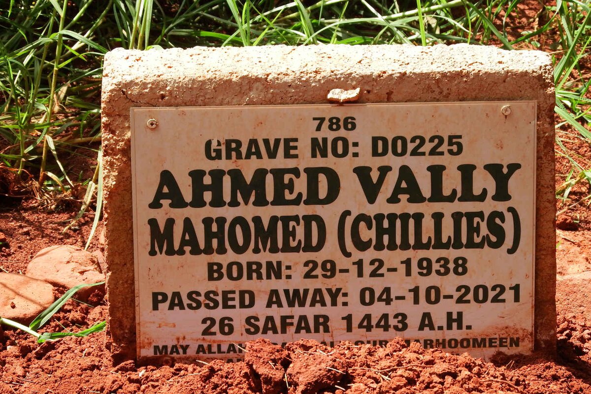 MAHOMED Ahmed Vally 1938-2021