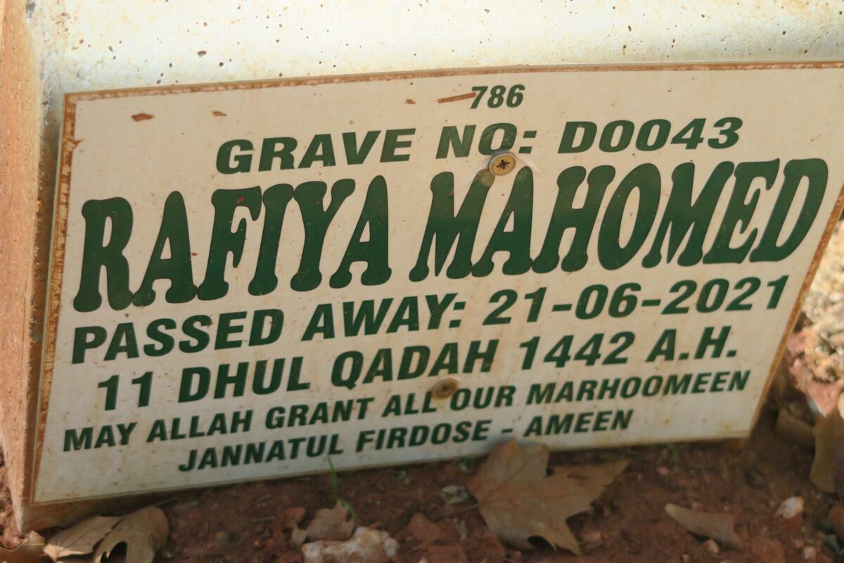 MAHOMED Rafiya -2021