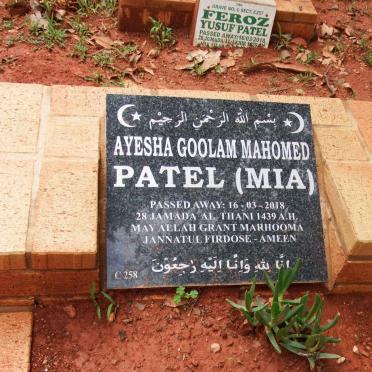 PATEL Ayesha Goolman Mahomed -2018