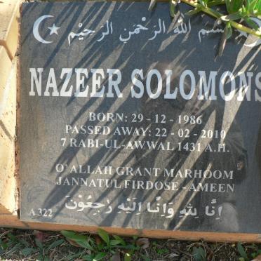 SOLOMONS Nazeer 1986-2010