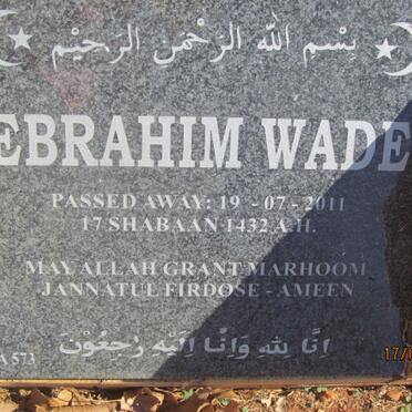 WADE Ebrahim -2011