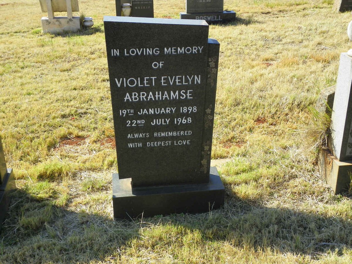 ABRAHAMSE Violet Evelyn 1898-1968