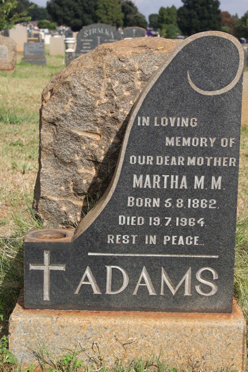 ADAMS Martha M.M.1862-1964