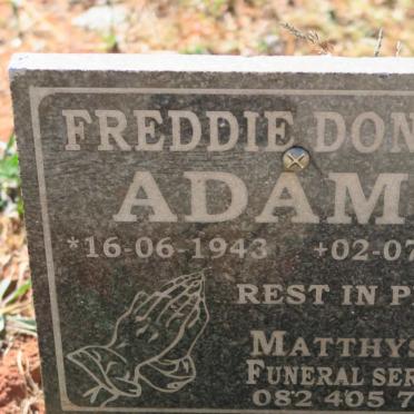 ADAMS Freddie Donald 1943-2018