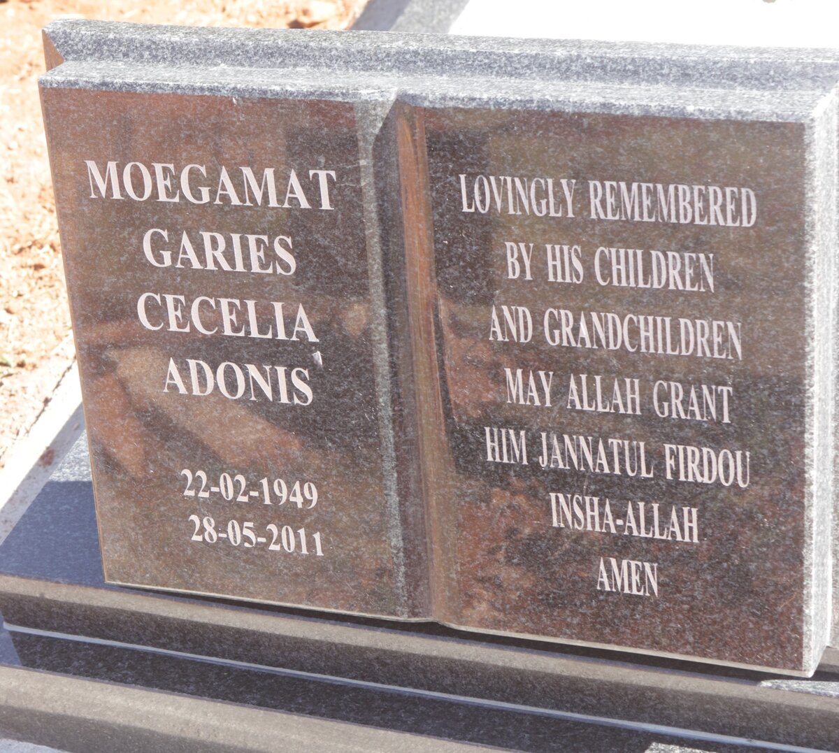 ADONIS Moegamat Garies Cecelia 1949-2011