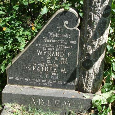 ADLEM Wynand F. 1914-1966 &amp; Dorathea M. 1917-2006