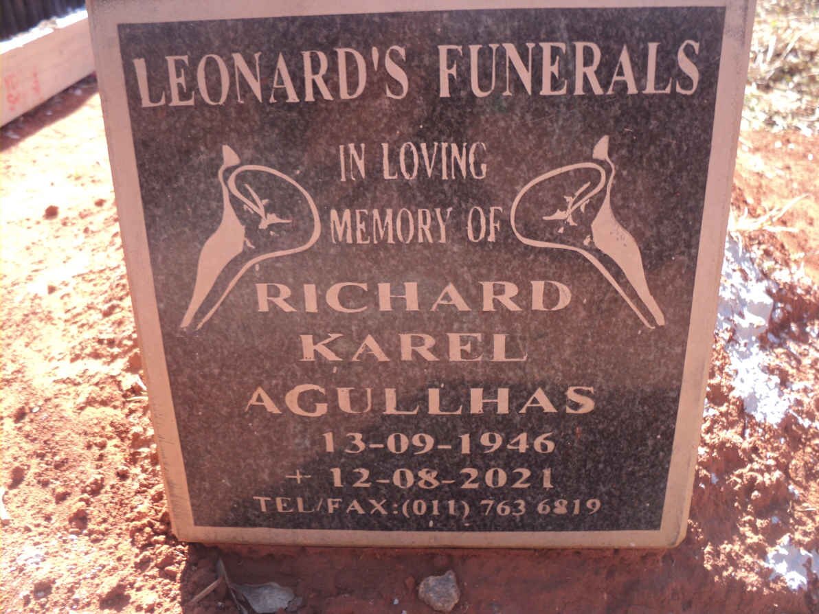 AGULLHAS Richard Karel 1946-2021