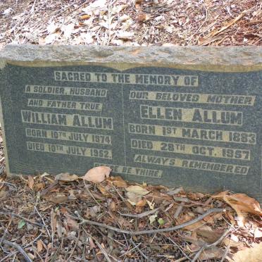 ALLUM William 1874-1952 &amp; Ellen 1883-1957