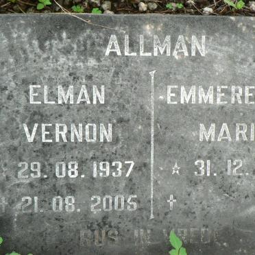 ALLMAN Elman Vernon 1937-2005 &amp; Emmerentia Maria 1942-