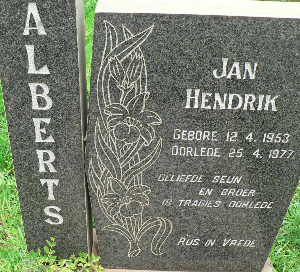 ALBERTS Jan Hendrik 1953-1977