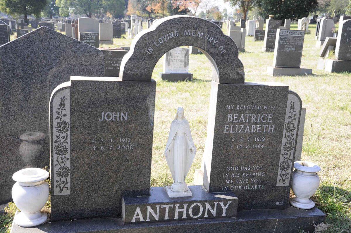 ANTHONY John 1912-2000 &amp; Beatrice Elizabeth 1919-1984