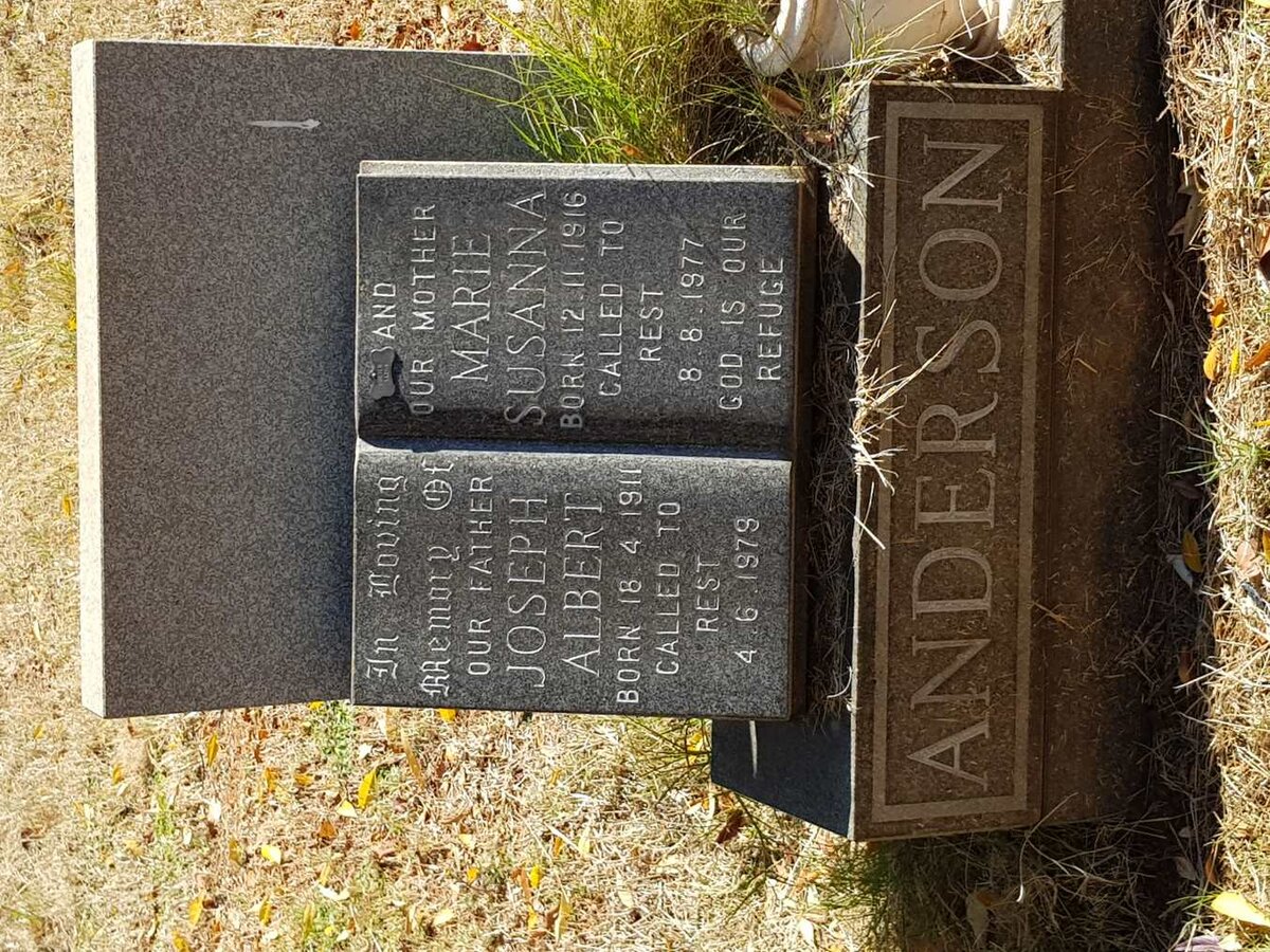 ANDERSON Joseph Albert 1911-1979 &amp; Marie Susanna 1916-1977