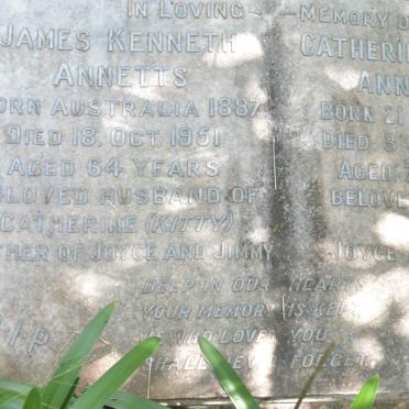 ANNETTS James Kenneth 1887-1951 &amp; Catherine Noble 1891-1966