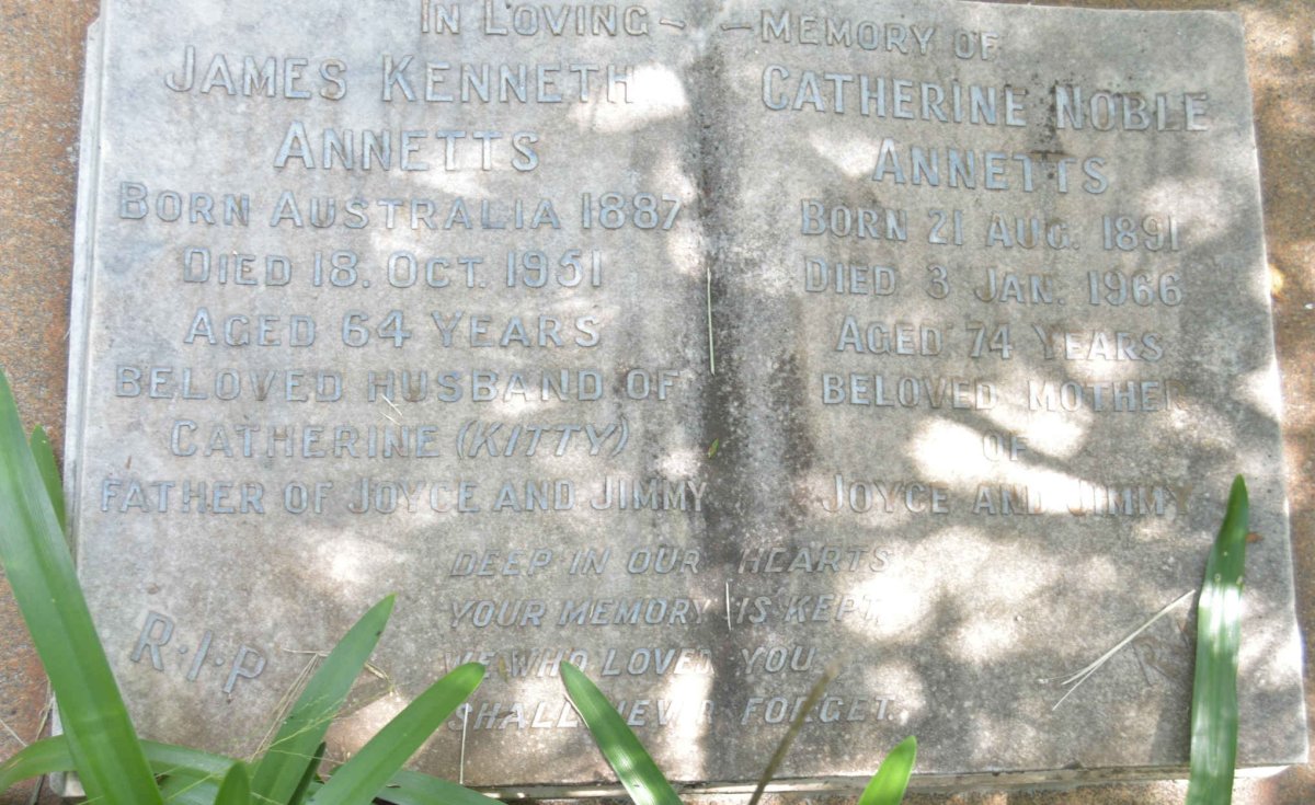 ANNETTS James Kenneth 1887-1951 &amp; Catherine Noble 1891-1966