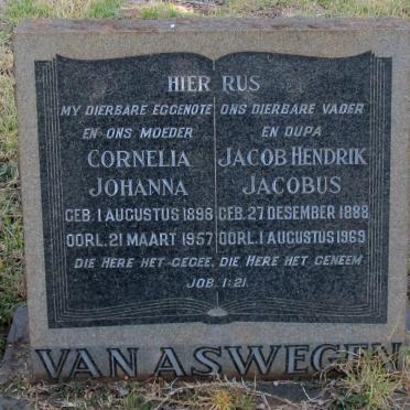 ASWEGEN Jacob Hendrik Jacobus, van 1888-1969 &amp; Cornelia Johanna 1898-1957