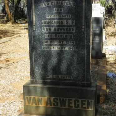 ASWEGEN Johanna S.F., van nee HAVENGA 1884-1945