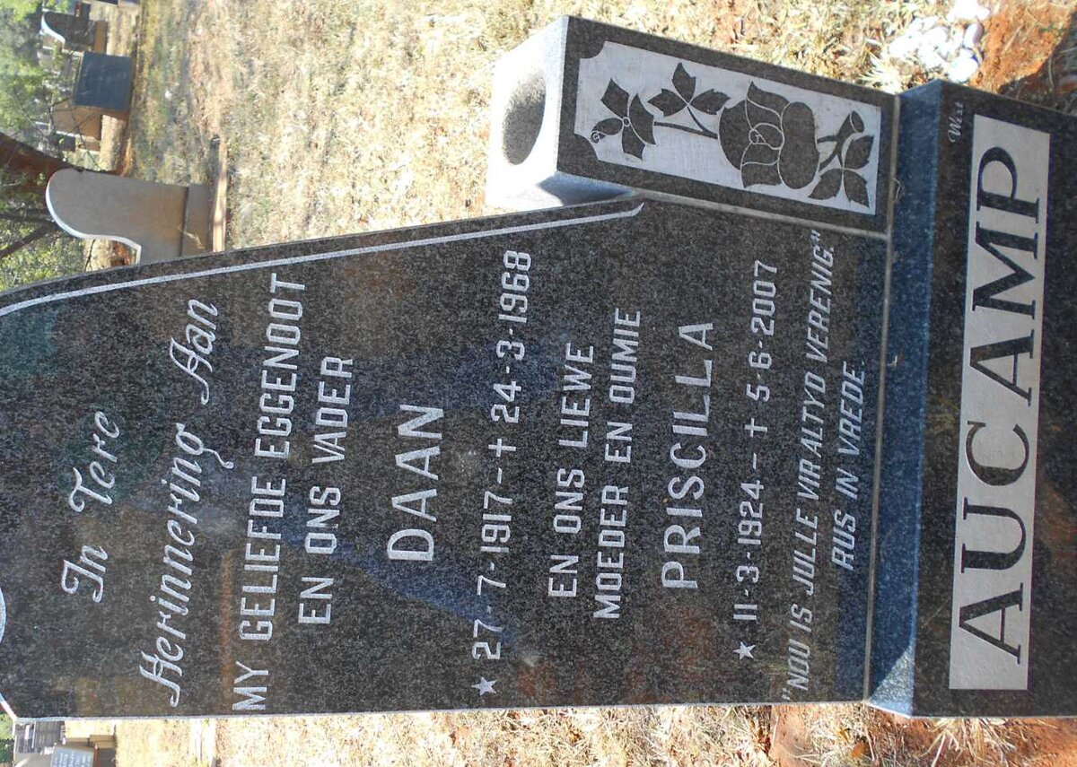 AUCAMP Daan 1917-1968 &amp; Priscilla 1924-2007