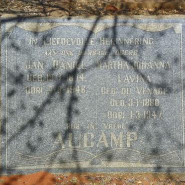 AUCAMP Jan Daniel 1874-1946 &amp; Martha Johanna Lavina DU VENAGE 1880-1947