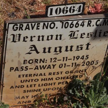 AUGUST Vernon Leslie 1945-2005