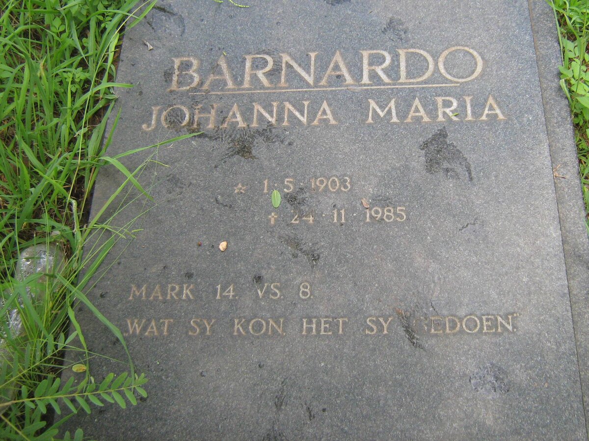BARNARDO Johanna Maria 1903-1985