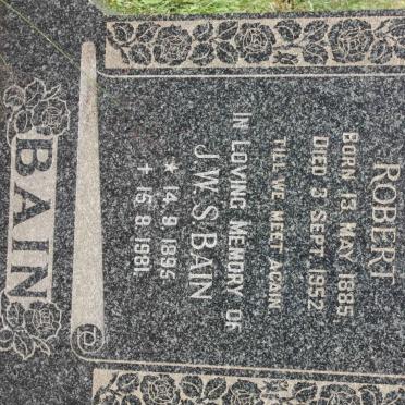 BAIN Robert 1885-1952 &amp; J.W.S. 1895-1981