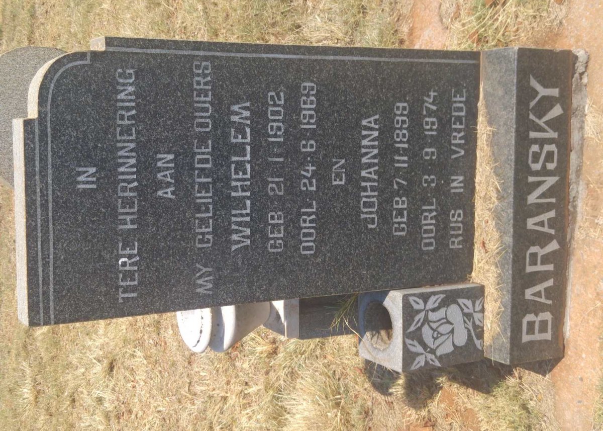 BARANSKY Wilhelem 1902-1969 &amp; Johanna 1899-1974