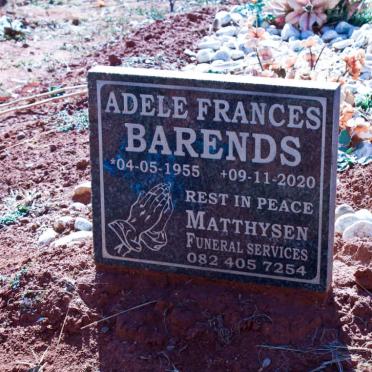 BARENDS Adele Frances 1955-2020