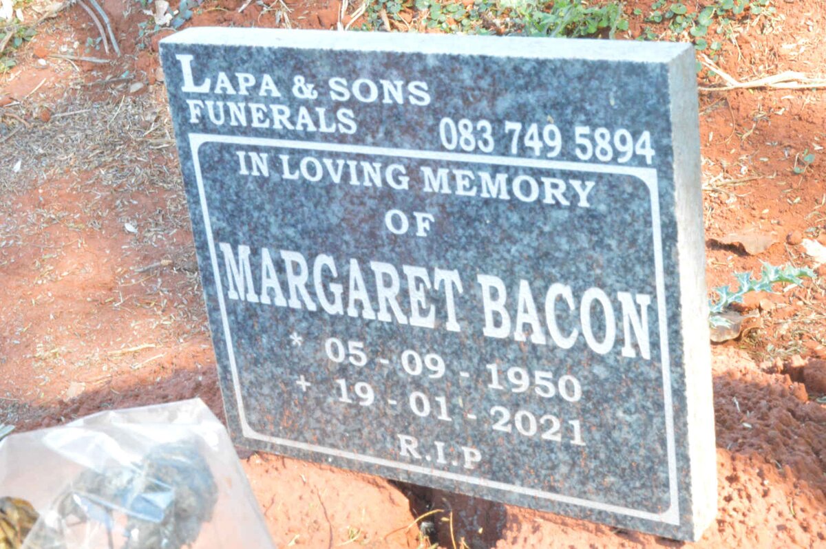 BACON Margaret 1950-2021