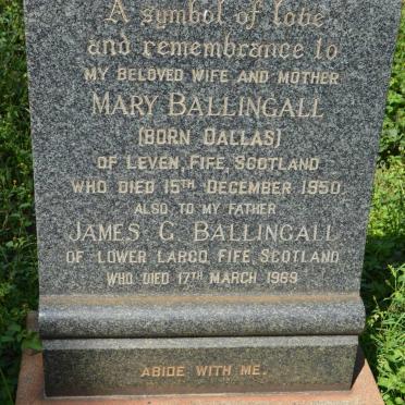 BALLINGALL James G. -1969 &amp; Mary DALLAS -1950