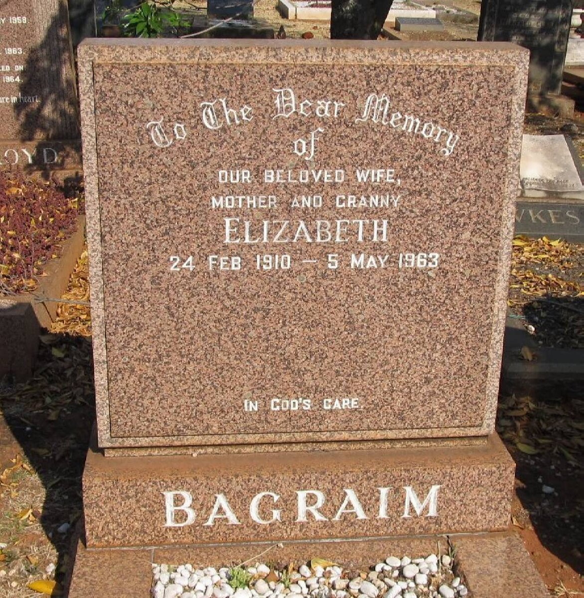 BAGRAIM Elizabeth 1910-1963