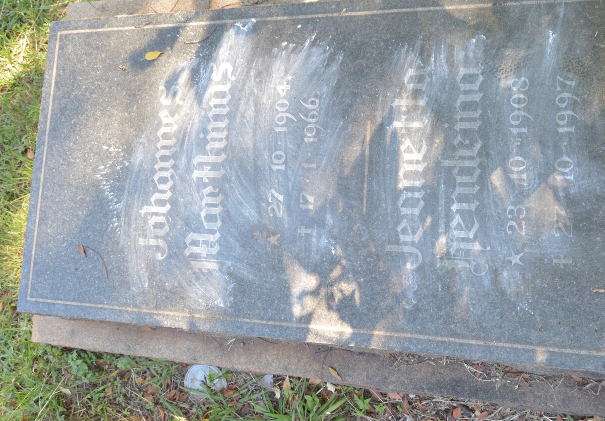 BAEHMSCH Johannes Marthinus 1904-1966 &amp; Jeanetta Hendrina 1908-1997