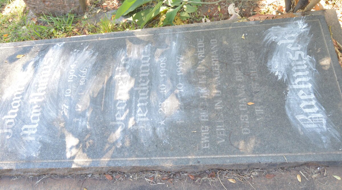 BAEHMSCH Johannes Marthinus 1904-1966 &amp; Jeanetta Hendrina 1908-1997