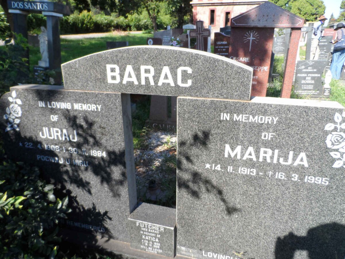BARAC Juraj 1906-1984 &amp; Marija 1913-1995 :: FUTCHER Katica nee BARAC 1939-1998