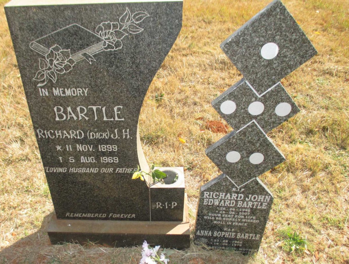 BARTLE Richard J.H. 1899-1969 & Anne Sophie 1904-1979 :: BARTLE Richard John Edward 1946-2007