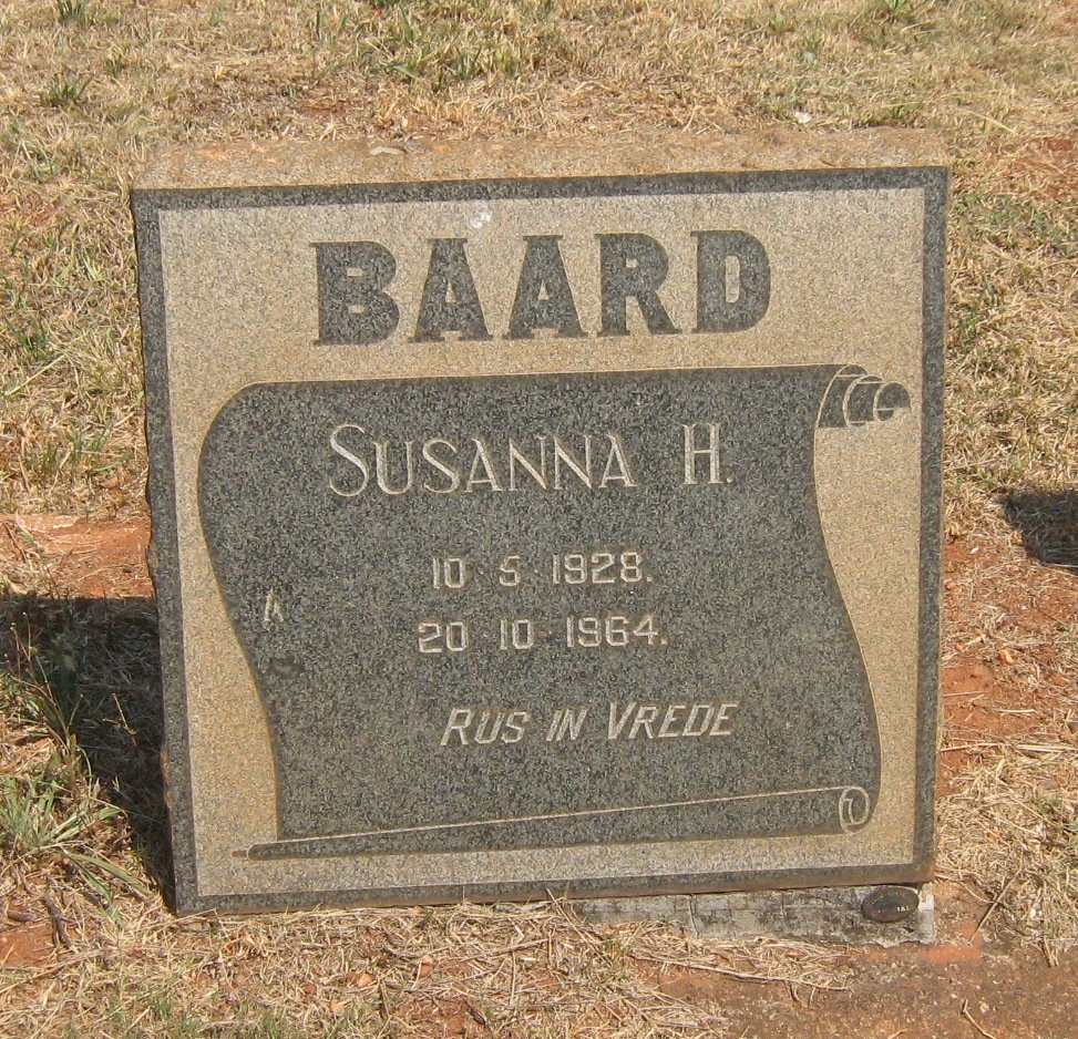 BAARD Susanna H. 1928-1964