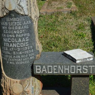 BADENHORST Nicolaas Francois 1929-1958