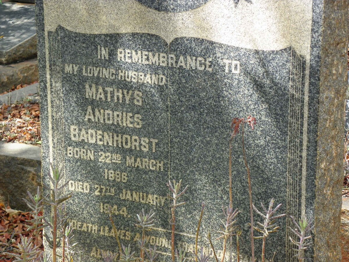 BADENHORST Mathys Andries 1896-1944