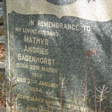 BADENHORST Mathys Andries 1896-1944