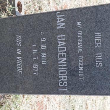 BADENHORST Jan 1900-1977