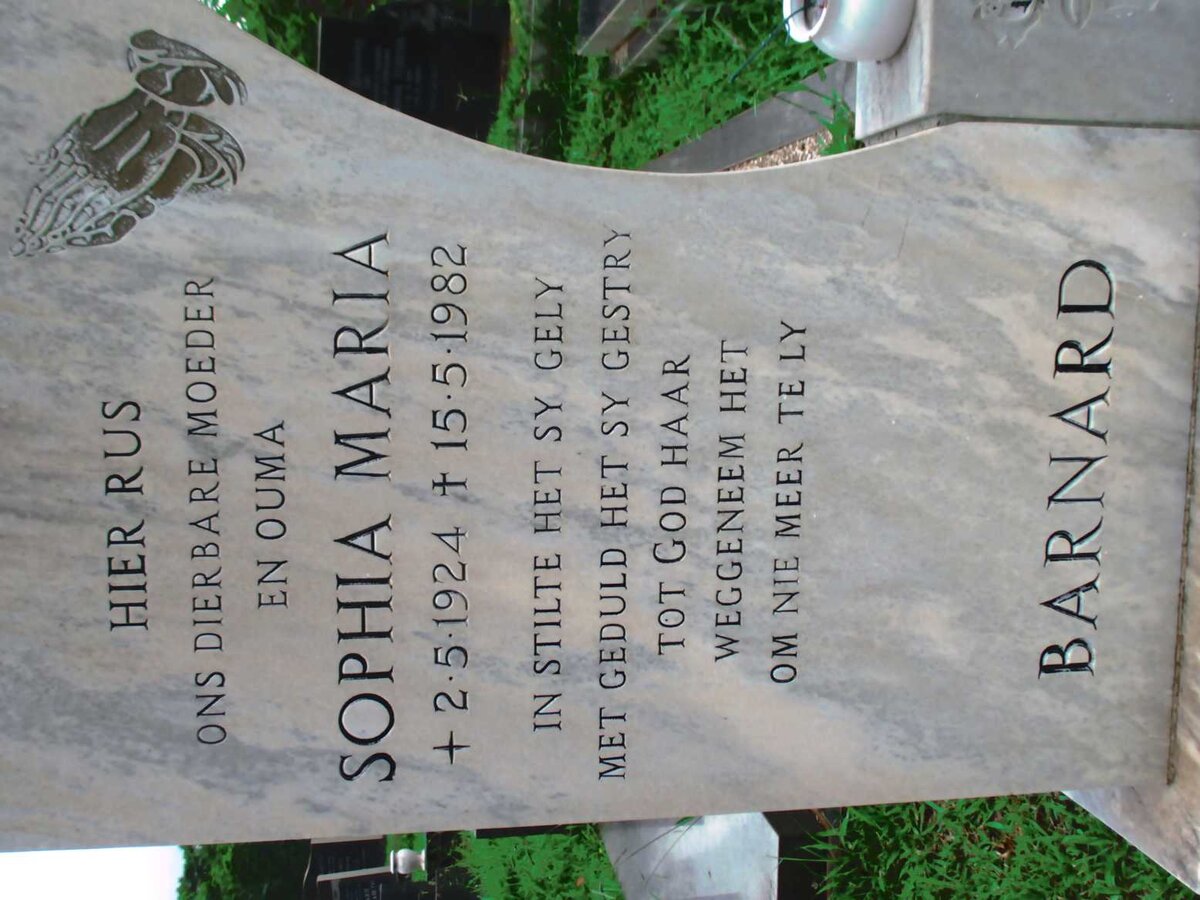 BARNARD Sophia Maria 1924-1982