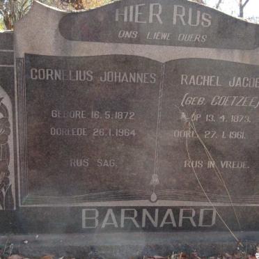 BARNARD Cornelius Johannes 1872-1964 &amp; Rachel Jacoba COETZEE 1873-1961