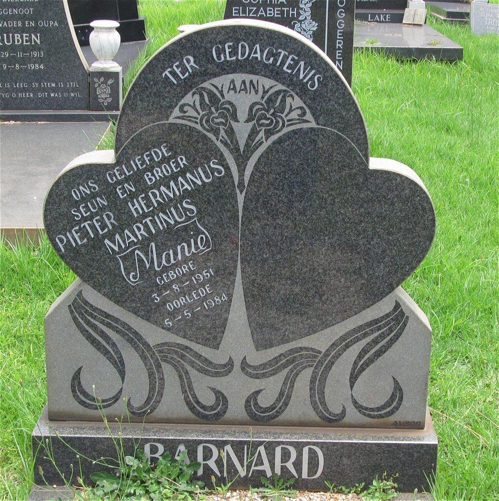 BARNARD Pieter Hermanus Martinus 1951-1984