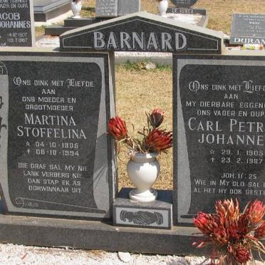 BARNARD Carl Petrus Johannes 1905-1987 &amp; Martina Stoffelina 1905-1994