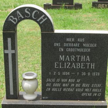 BASCH Martha Elizabeth 1894-1978