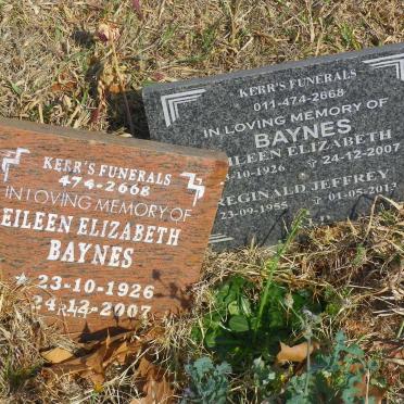 BAYNES Eileen Elizabeth 1926-2007 :: BAYNES Reginald Jeffrey 1955-2013