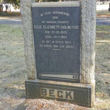 BECK Ellie Elizabeth nee MEYER 1928-1957