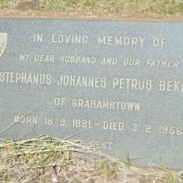BEKKER Stephanus Johannes Petrus 1881-1956
